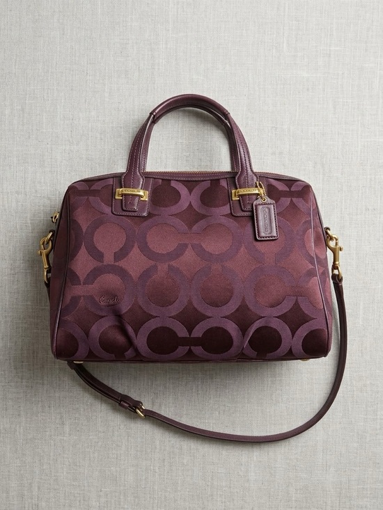Coach Handbags - Coach Taylor Op Art Logo Satchel in Bordeaux, Style #F25503